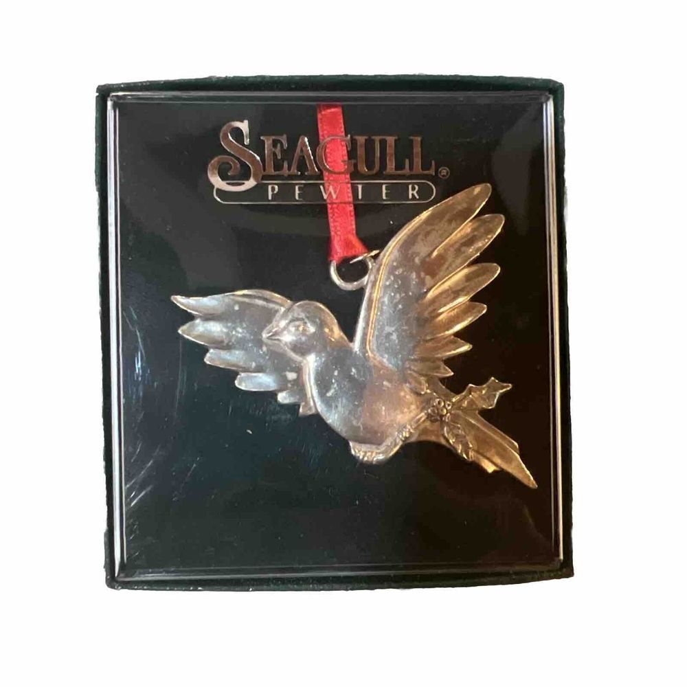 Seagull Pewter 1988 Hanging Pewter Ornament DOVE Bird Pugwash NS Canada  NEW